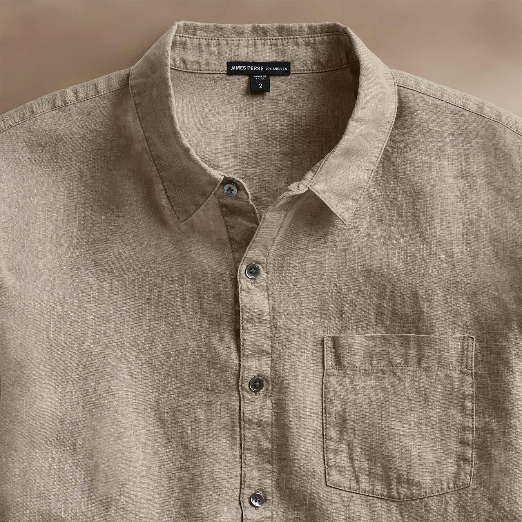Lightweight Linen Shirt in Mineral Pigment | James Perse Los Angeles