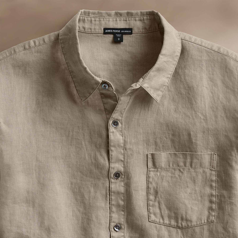 Lightweight Linen Shirt in Mineral Pigment | James Perse Los Angeles
