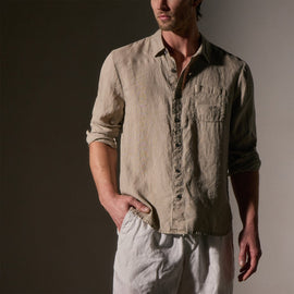 Lightweight Linen Shirt in Mineral Pigment | James Perse Los Angeles