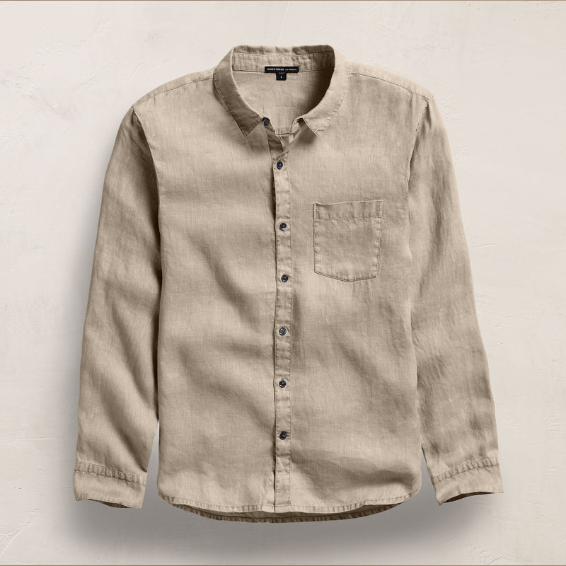 Lightweight Linen Shirt in Overcast Pigment | James Perse Los Angeles
