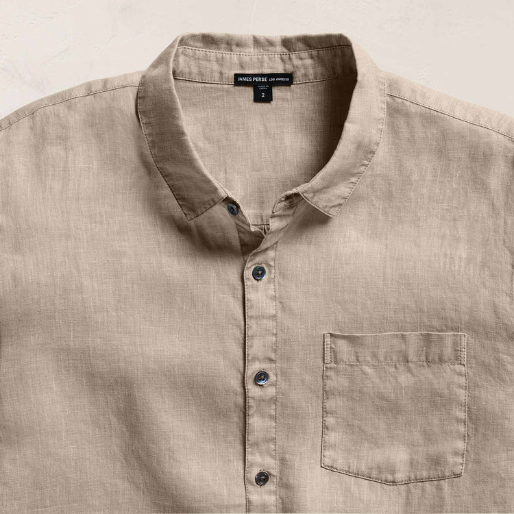Lightweight Linen Shirt in Overcast Pigment | James Perse Los Angeles