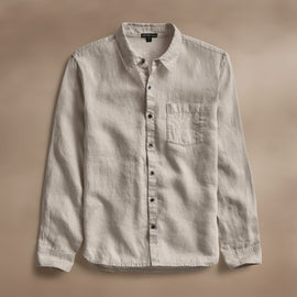 Lightweight Linen Shirt in Salt Pigment | James Perse Los Angeles