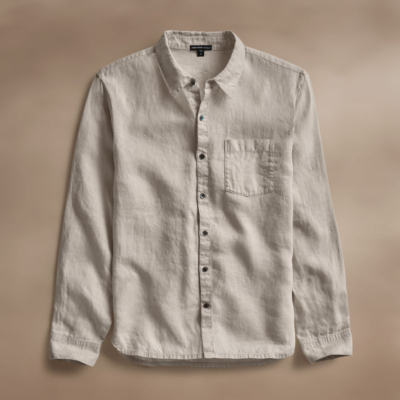 Lightweight Linen Shirt in Salt Pigment | James Perse Los Angeles