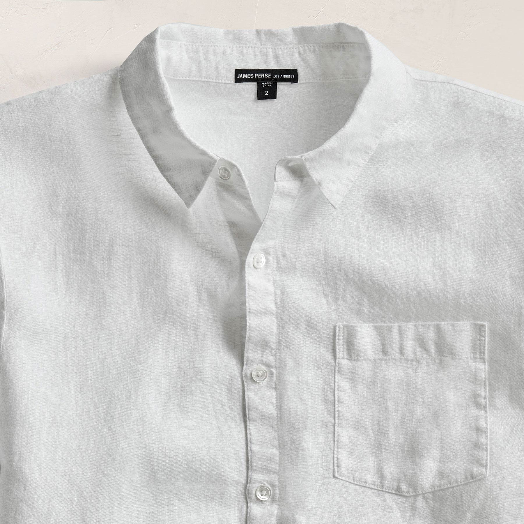 Lightweight Linen Shirt in White | James Perse Los Angeles