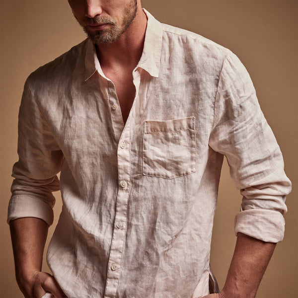 Lightweight Linen Shirt in Zephyr Pigment | James Perse Los Angeles