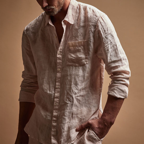 Lightweight Linen Shirt in Zephyr Pigment | James Perse Los Angeles