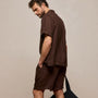 Lightweight Linen Short Sleeve Shirt in Bark Pigment | James Perse Los Angeles