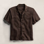 Lightweight Linen Short Sleeve Shirt in Bark Pigment | James Perse Los Angeles