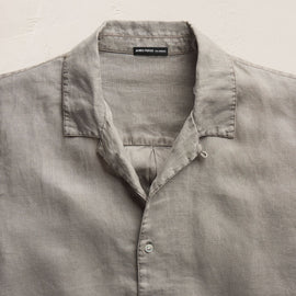 Lightweight Linen Short Sleeve Shirt - Fog Pigment