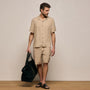 Lightweight Linen Short Sleeve Shirt in Light Khaki Pigment | James Perse Los Angeles