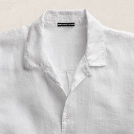 Lightweight Linen Short Sleeve Shirt in White | James Perse Los Angeles