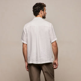 Lightweight Linen Short Sleeve Shirt in White | James Perse Los Angeles