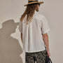 Lightweight Linen Short Sleeve Shirt in White | James Perse Los Angeles
