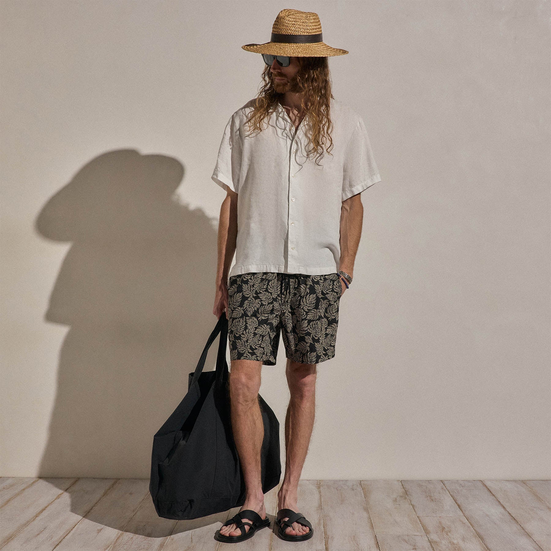 Lightweight Linen Short Sleeve Shirt in White | James Perse Los Angeles