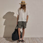 Lightweight Linen Short Sleeve Shirt in White | James Perse Los Angeles