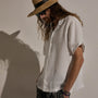 Lightweight Linen Short Sleeve Shirt in White | James Perse Los Angeles