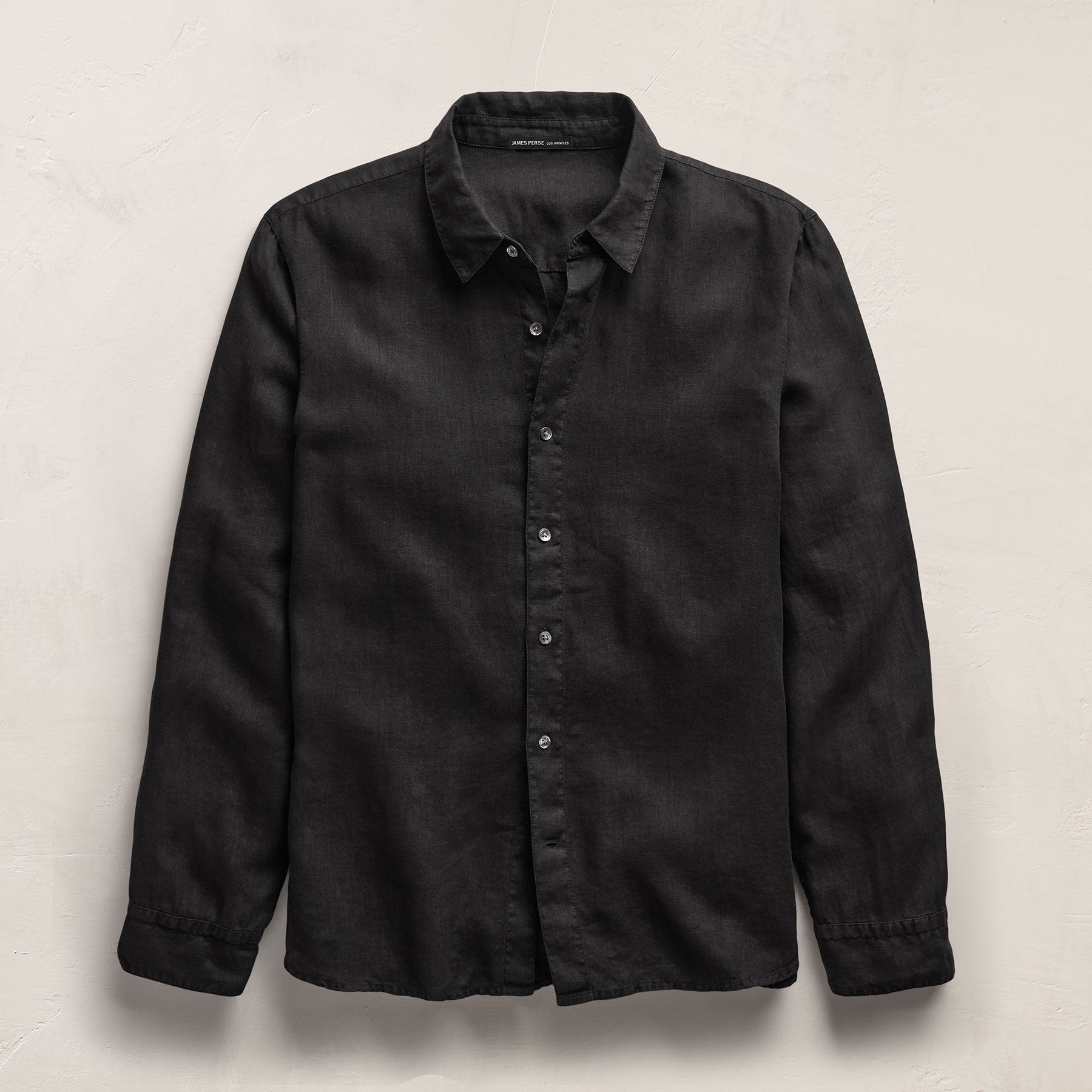 Lightweight Linen Shirt in Black | James Perse Los Angeles