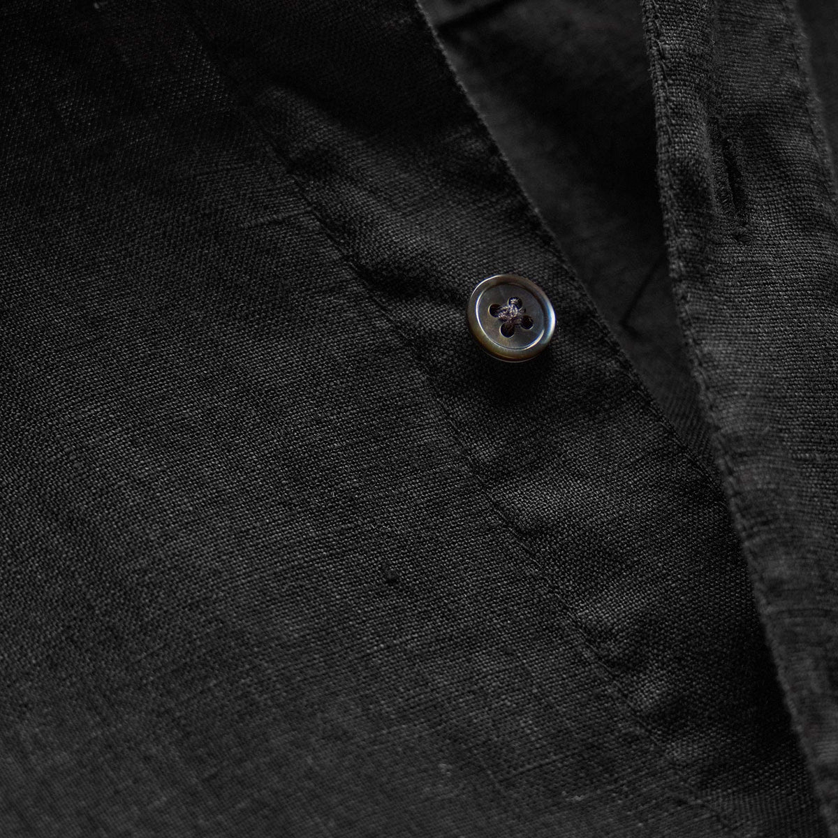Lightweight Linen Shirt in Black | James Perse Los Angeles
