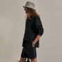 Lightweight Linen Shirt in Black | James Perse Los Angeles