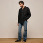 Lightweight Linen Shirt in Black | James Perse Los Angeles