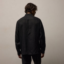 Lightweight Linen Shirt in Black | James Perse Los Angeles