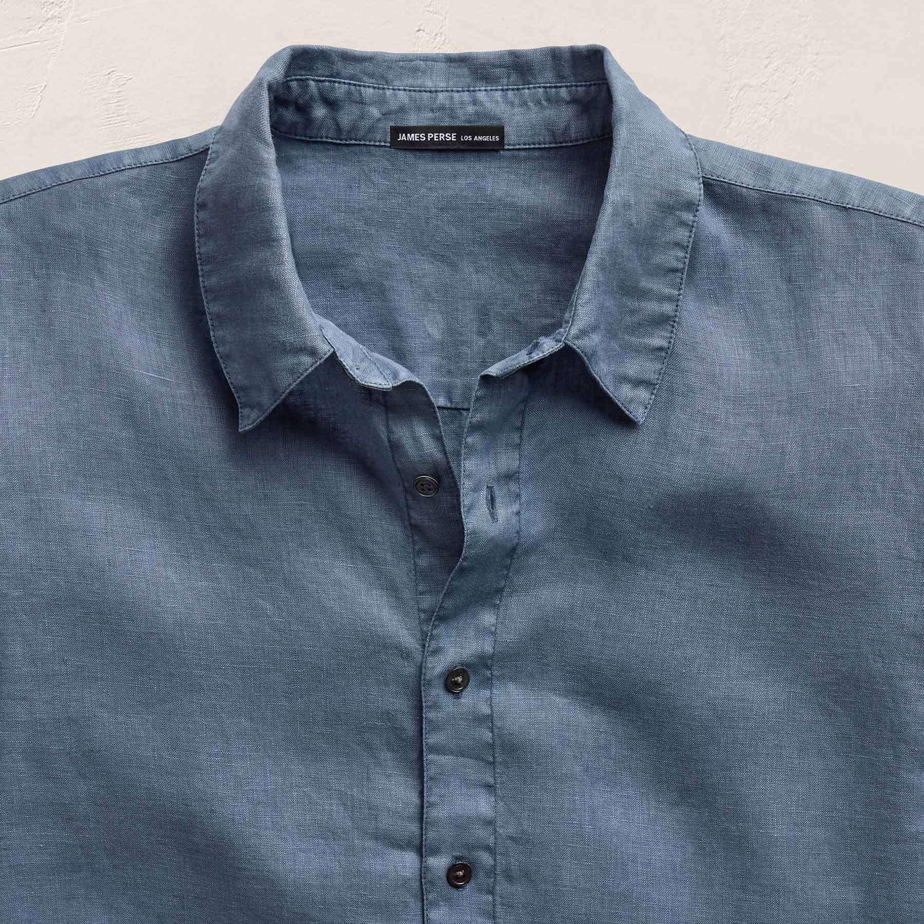 Lightweight Linen Shirt in Danube Pigment | James Perse Los Angeles