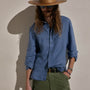 Lightweight Linen Shirt in Danube Pigment | James Perse Los Angeles