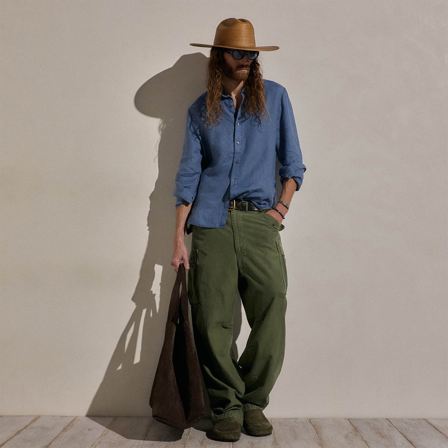 Lightweight Linen Shirt in Danube Pigment | James Perse Los Angeles