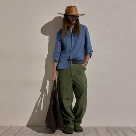 Lightweight Linen Shirt in Danube Pigment | James Perse Los Angeles
