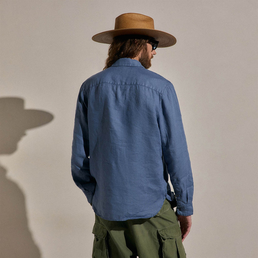 Lightweight Linen Shirt in Danube Pigment | James Perse Los Angeles