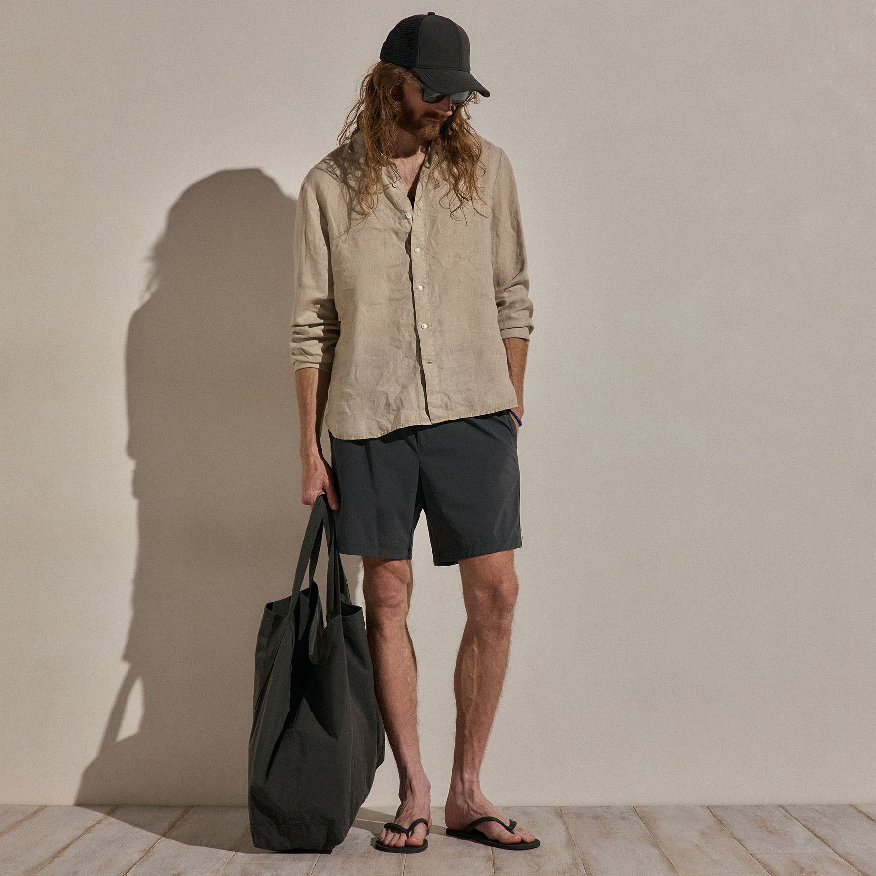 Lightweight Linen Shirt in Flax Pigment | James Perse Los Angeles