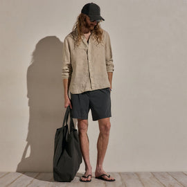 Lightweight Linen Shirt in Flax Pigment | James Perse Los Angeles