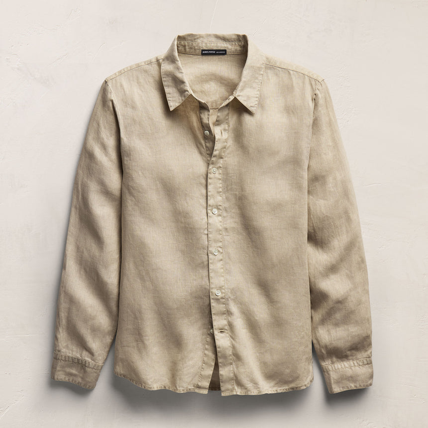 Lightweight Linen Shirt In Flax Pigment | James Perse Los Angeles