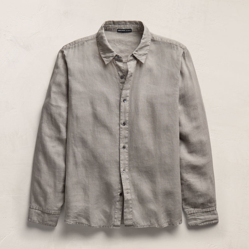 Lightweight Linen Shirt in Fog Pigment | James Perse Los Angeles