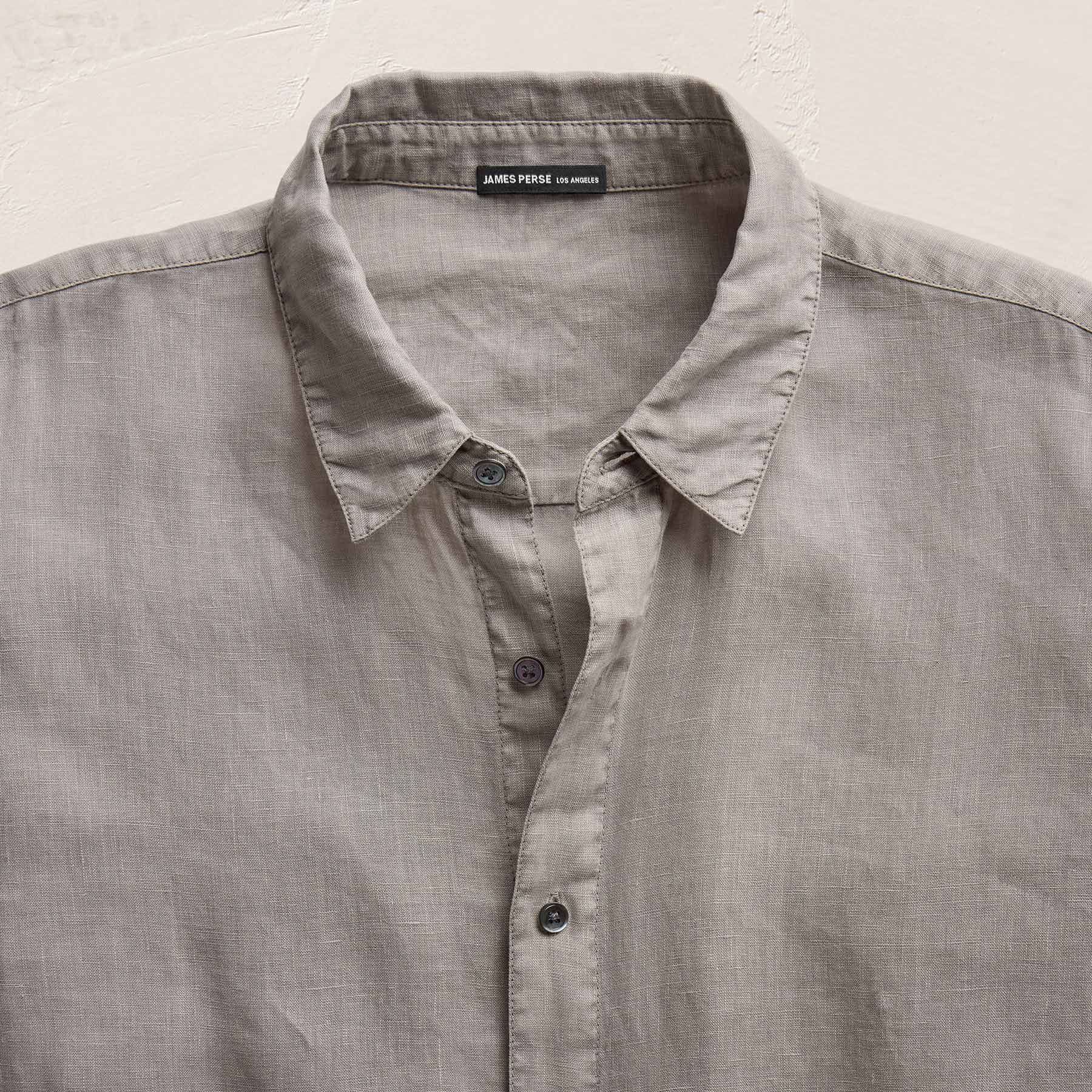 Lightweight Linen Shirt in Fog Pigment | James Perse Los Angeles