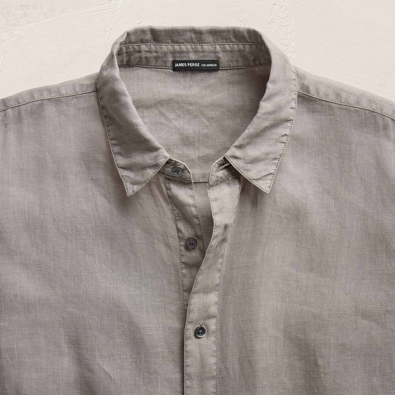 Lightweight Linen Shirt in Fog Pigment | James Perse Los Angeles