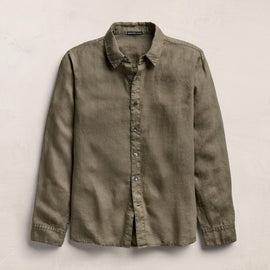 Lightweight Linen Shirt in Light Olive Pigment | James Perse Los Angeles