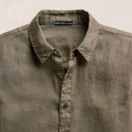 Lightweight Linen Shirt in Light Olive Pigment | James Perse Los Angeles