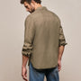 Lightweight Linen Shirt in Light Olive Pigment | James Perse Los Angeles