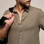 Lightweight Linen Shirt in Light Olive Pigment | James Perse Los Angeles