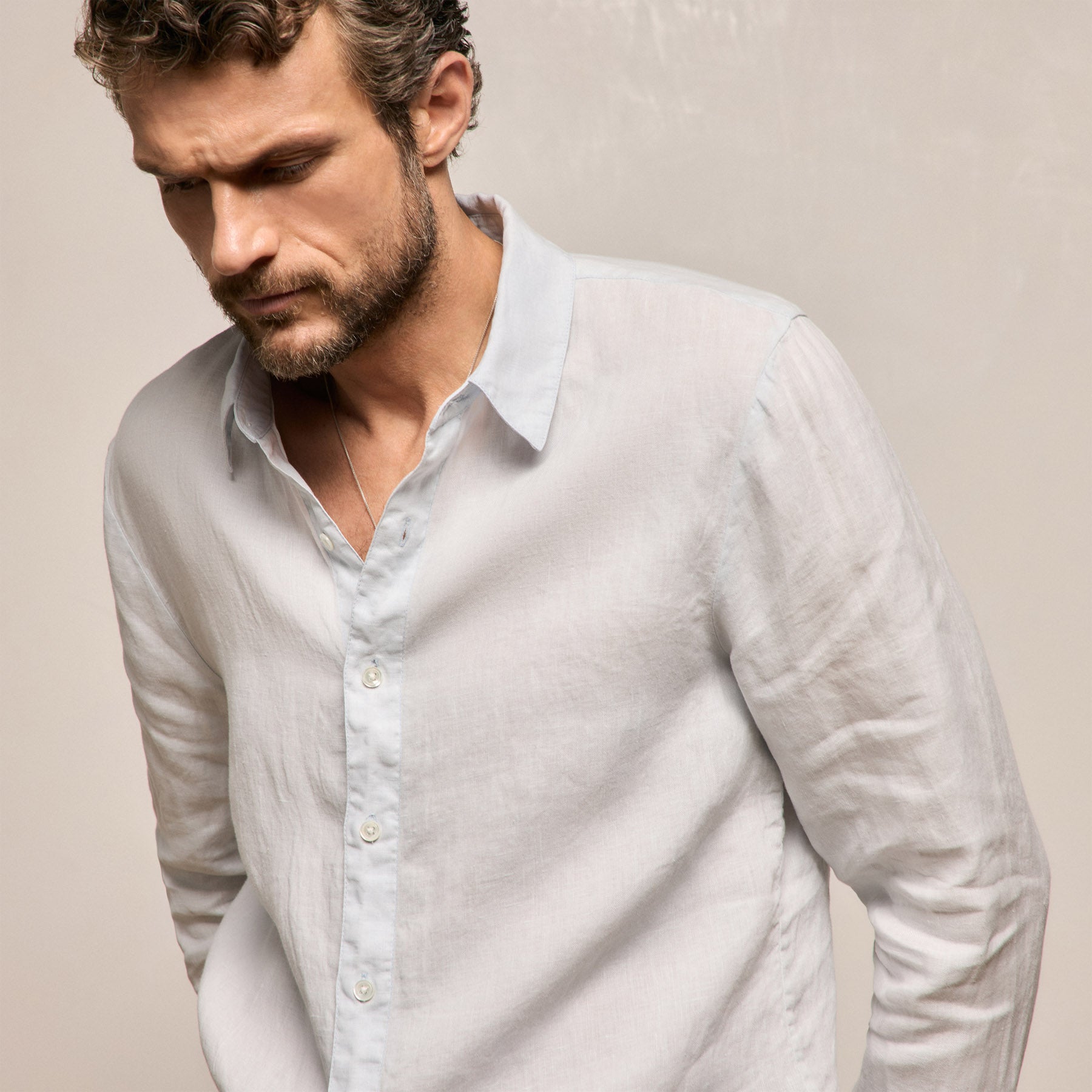 Lightweight Linen Shirt in Memory Pigment | James Perse Los Angeles