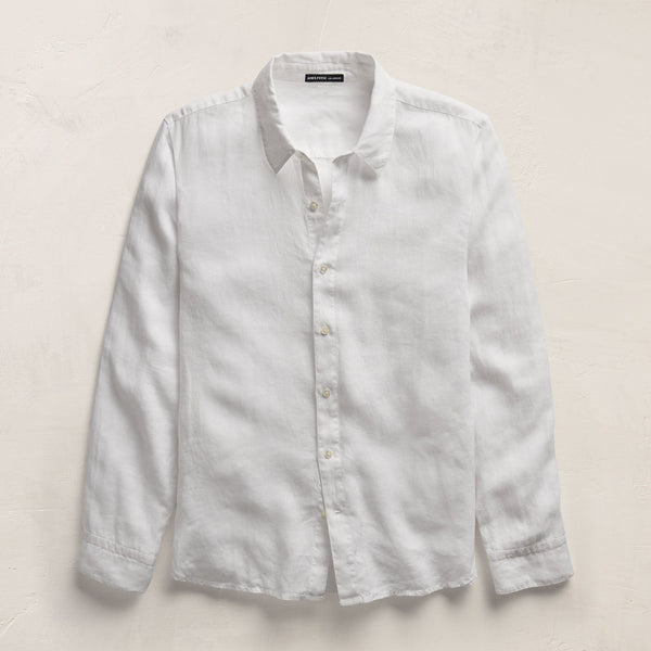 Lightweight Linen Shirt in White | James Perse Los Angeles