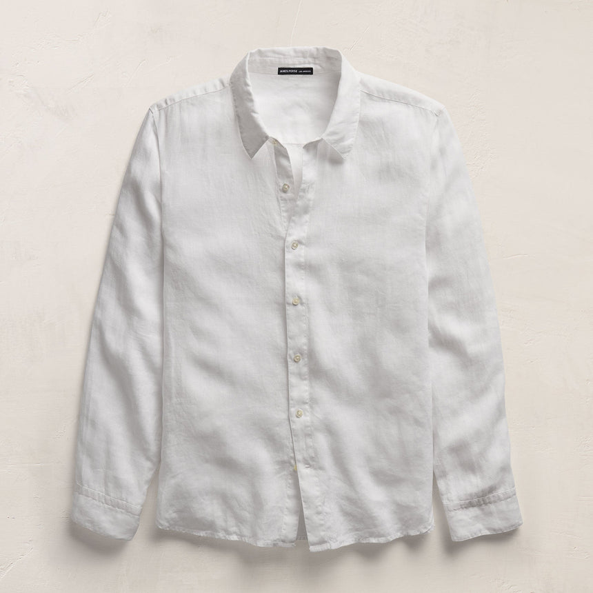 Lightweight Linen Shirt in White | James Perse Los Angeles
