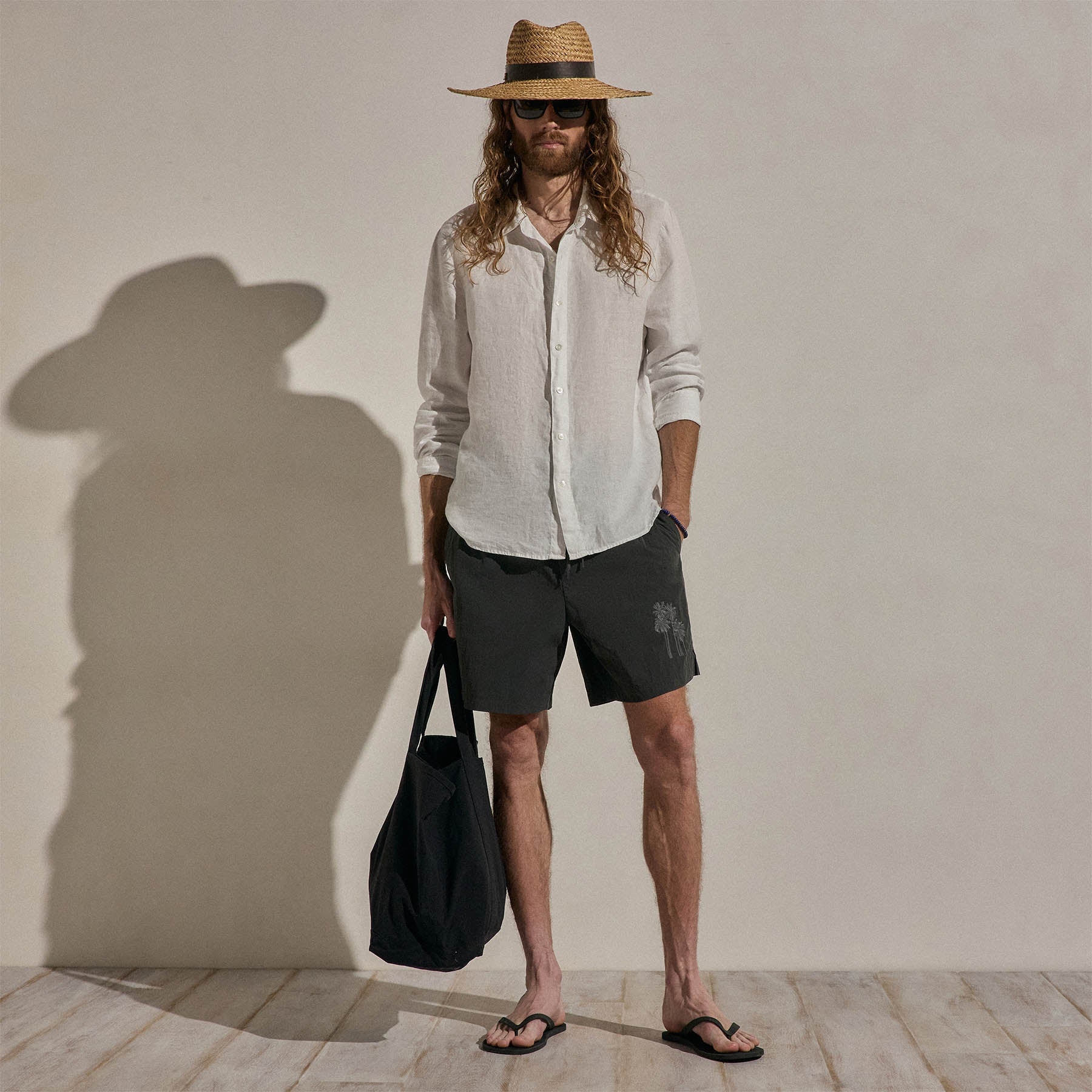 Lightweight Linen Shirt in White | James Perse Los Angeles