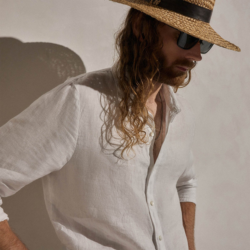Lightweight Linen Shirt in White | James Perse Los Angeles
