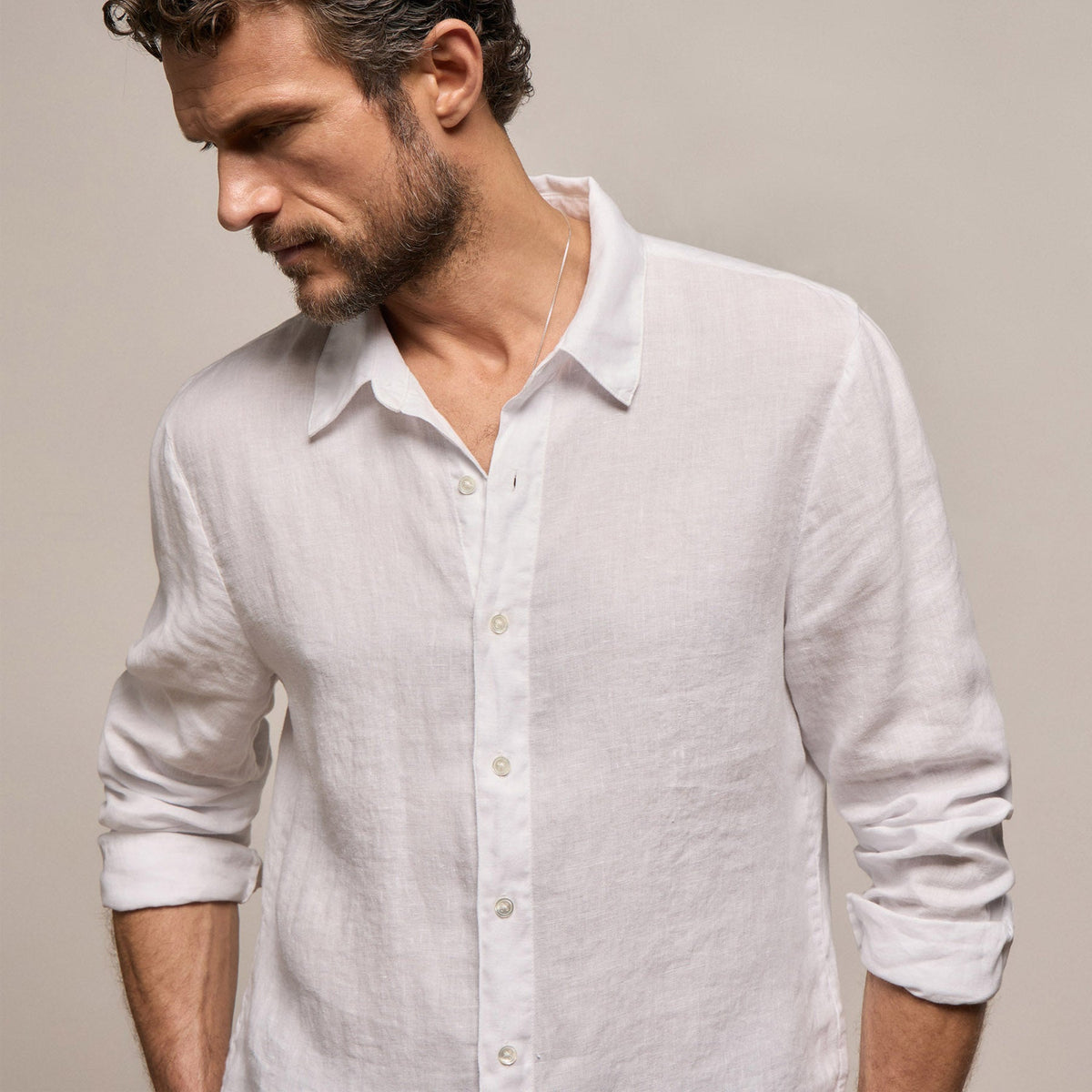 Lightweight Linen Shirt in White | James Perse Los Angeles