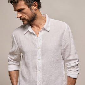 Lightweight Linen Shirt in White | James Perse Los Angeles