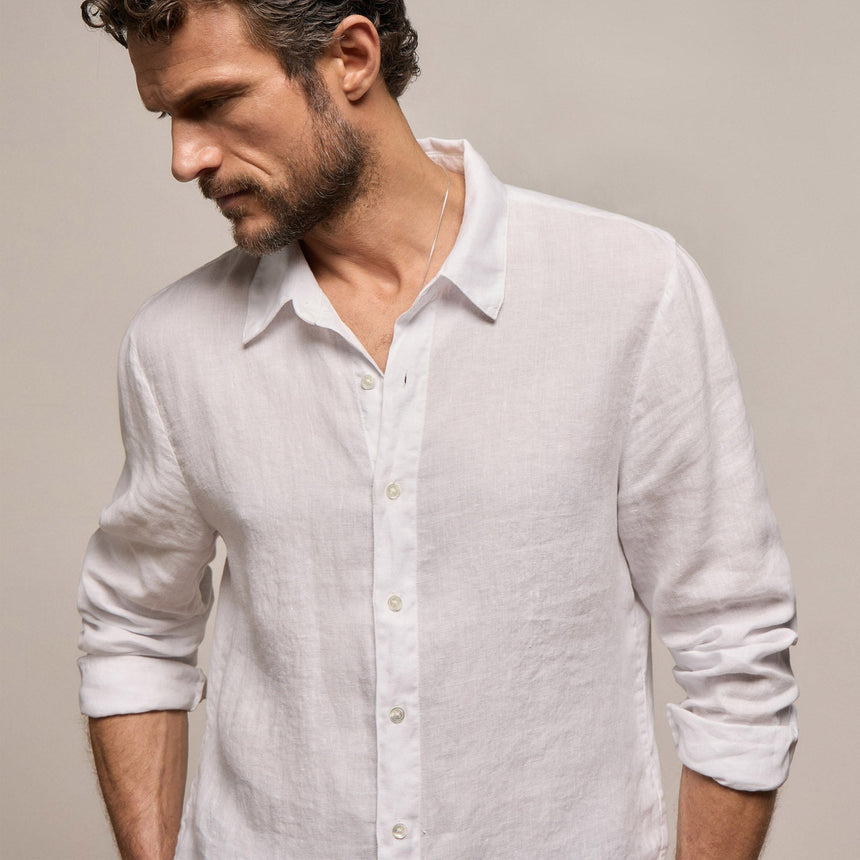 Lightweight Linen Shirt in White | James Perse Los Angeles