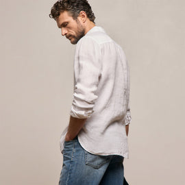 Lightweight Linen Shirt in White | James Perse Los Angeles