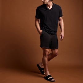 Lightweight Linen Short in Black | James Perse Los Angeles